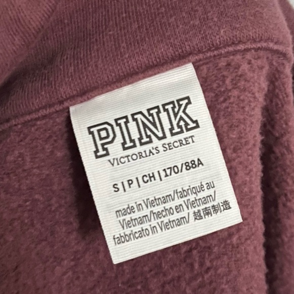 VS Pink • Burgundy Blush Rose Polo Sweatshirt - Picture 3 of 4